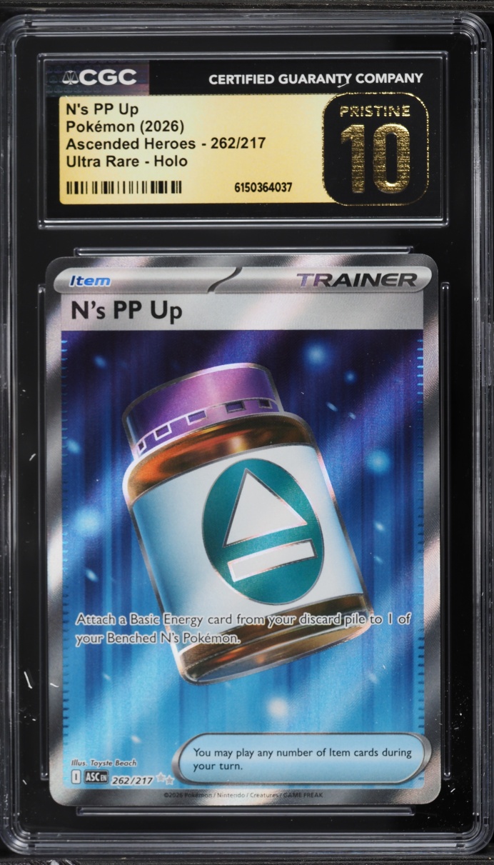 2026 Pokemon Mega Evolution Ascended Heroes Full Art N's PP Up #262 CGC 10 PRISTINE