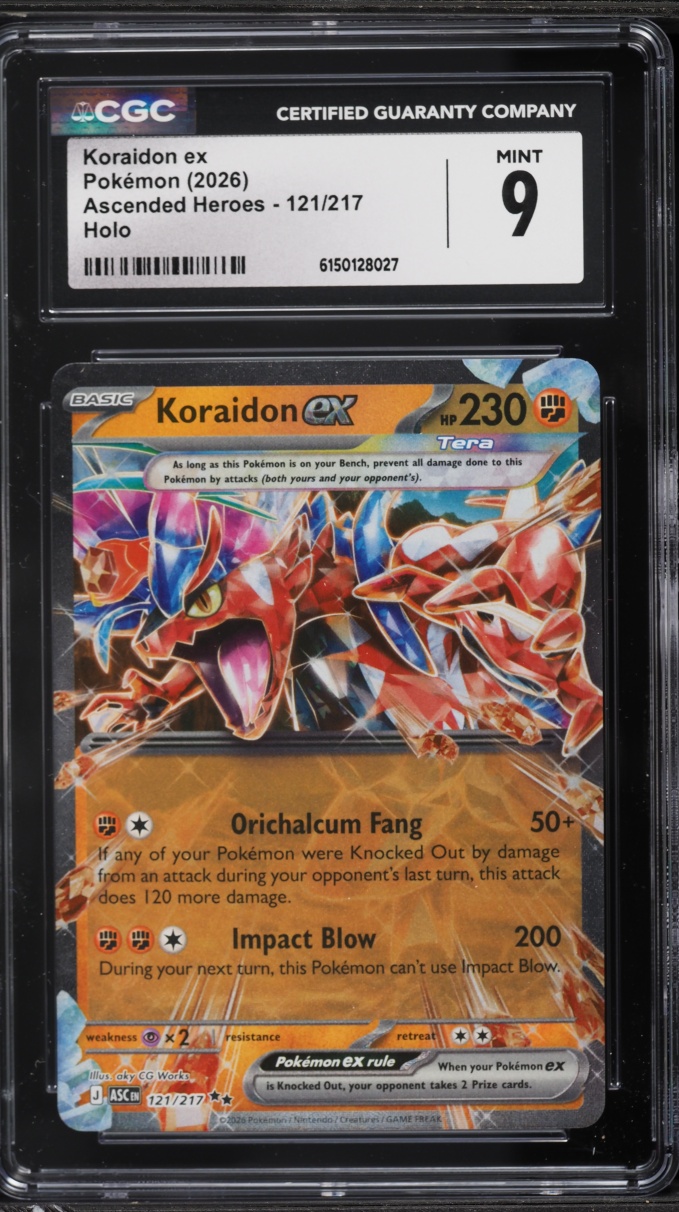 2026 Pokemon Mega Evolution Ascended Heroes Holo Koraidon ex #121 CGC 9 MINT