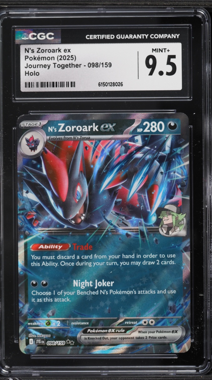 2025 Pokemon Scarlet & Violet Journey Together Holo N's Zoroark ex #98 CGC 9.5 MINT+