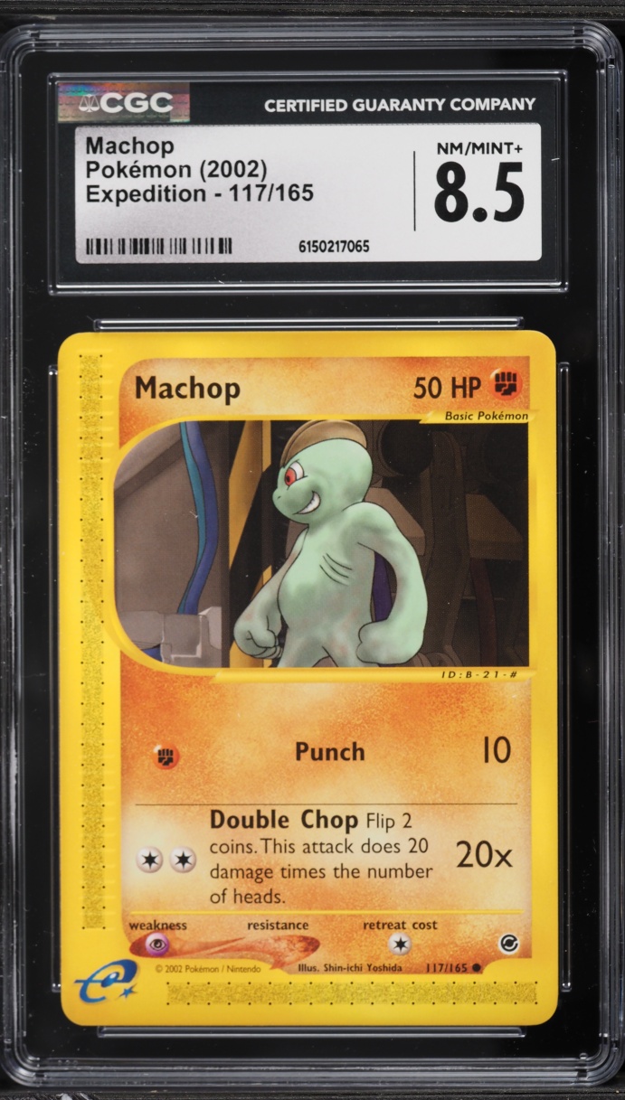 2002 Pokemon Expedition Machop #117 CGC 8.5 NM-MT+