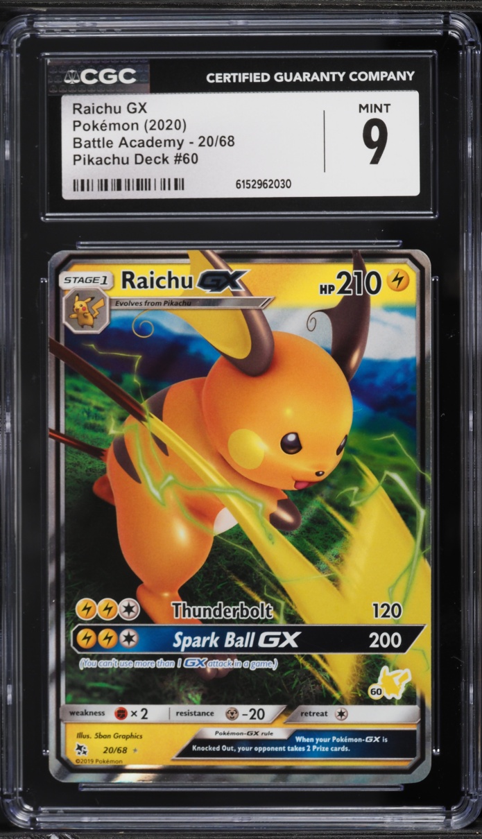 2020 Pokemon Sword & Shield Battle Academy Raichu GX #20 CGC 9 MINT
