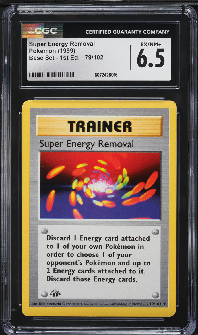 1999 Pokemon Base Set Shadowless 1st Edition Super Energy Removal #79 CGC 6.5