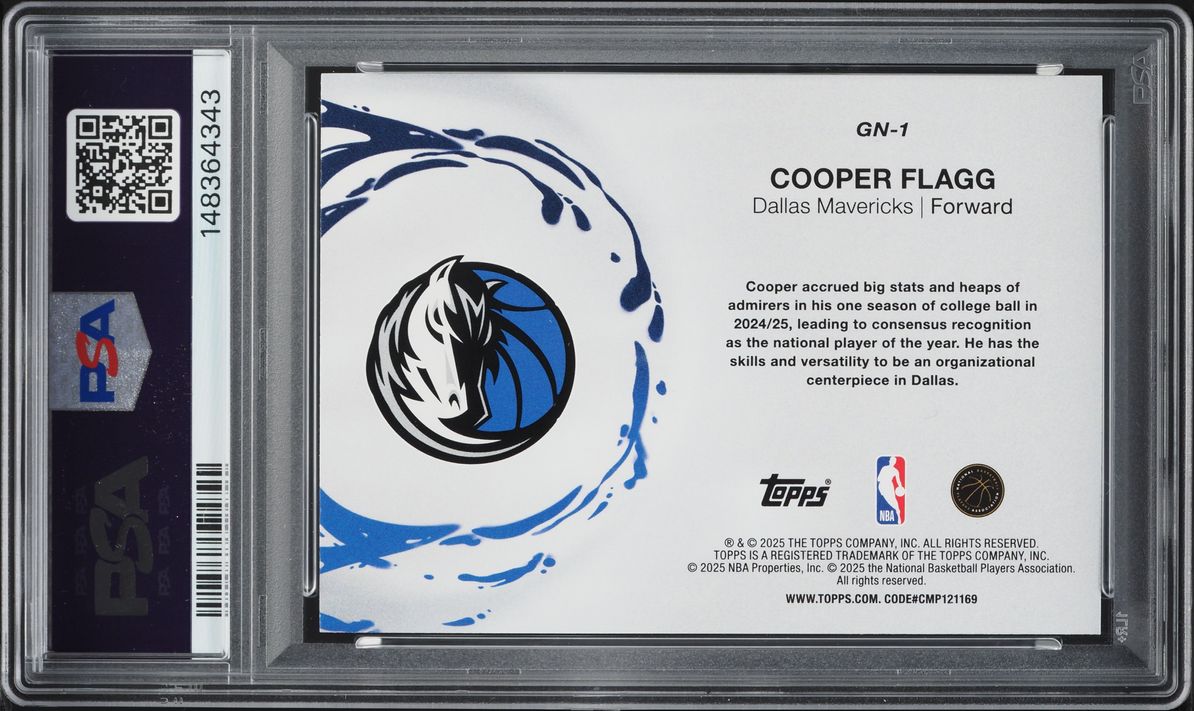 2025 Topps Generation Now Cooper Flagg ROOKIE #GN-1 PSA 10 GEM MINT