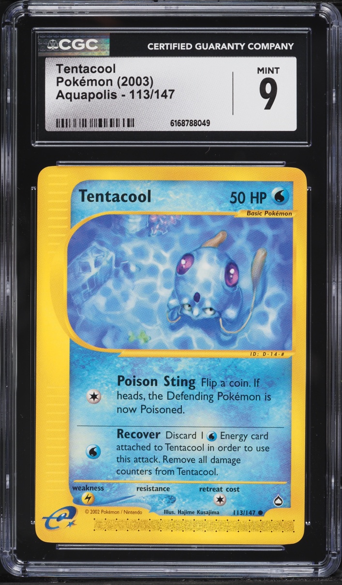 2003 Pokemon Aquapolis Tentacool #113 CGC 9 MINT