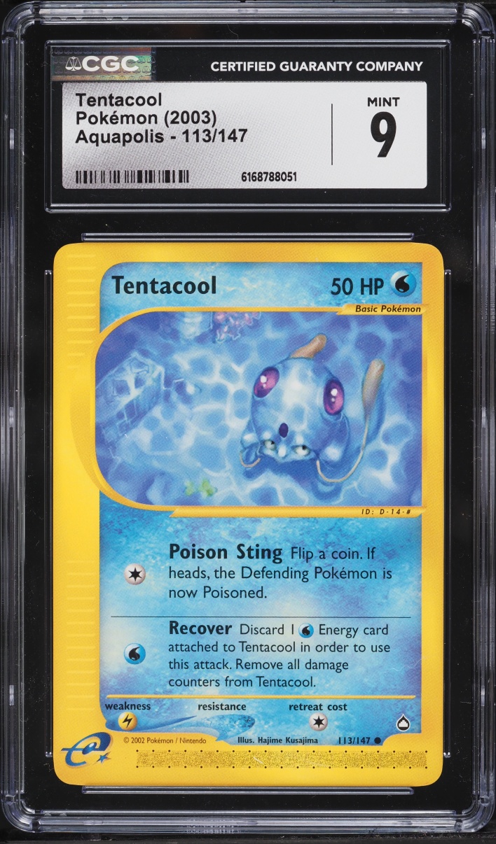 2003 Pokemon Aquapolis Tentacool #113 CGC 9 MINT