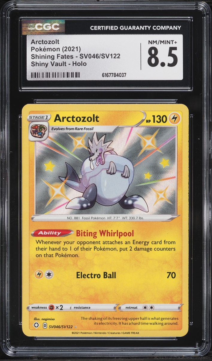 2021 Pokemon Sword & Shield Shining Fates Shiny Vault Holo Arctozolt #SV046 CGC 8.5 NM-MT+