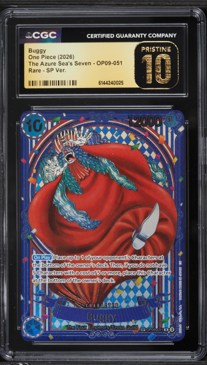 2026 One Piece The Azure Sea's Seven SP Version Buggy #OP09-051 CGC 10 PRISTINE