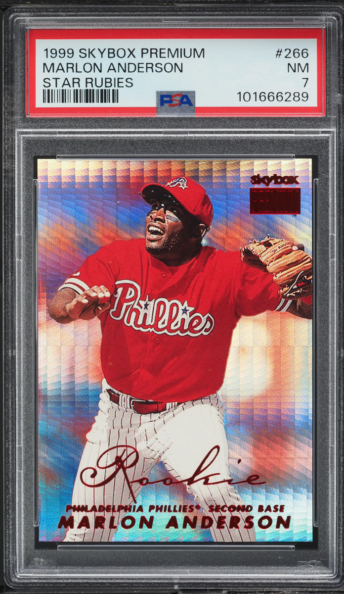 1999 Skybox Premium Star Rubies Marlon Anderson ROOKIE /50 #266 PSA 7 NRMT