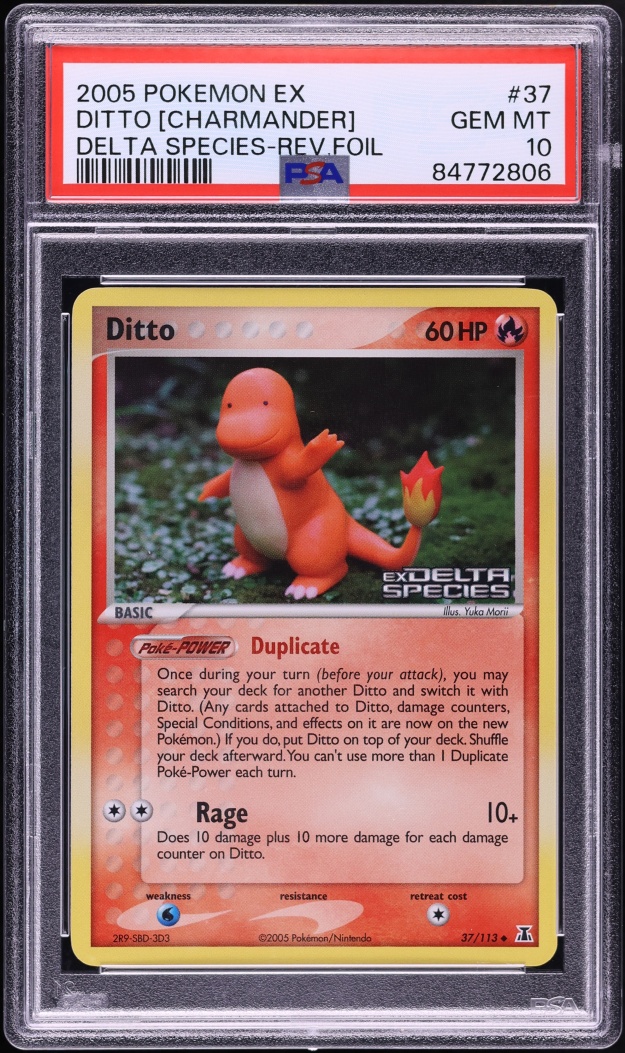 2005 Pokemon EX Delta Species Reverse Holo Ditto Charmander #37 PSA 10 GEM MINT