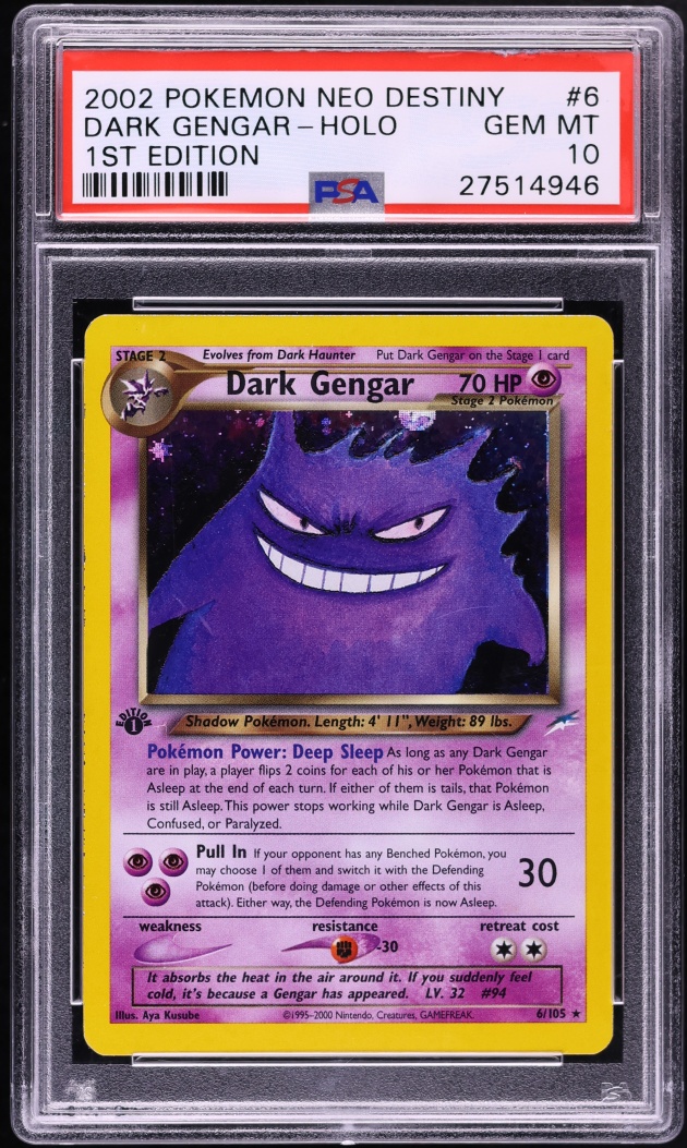 2002 Pokemon Neo Destiny 1st Edition Holo Dark Gengar #6 PSA 10 GEM MINT