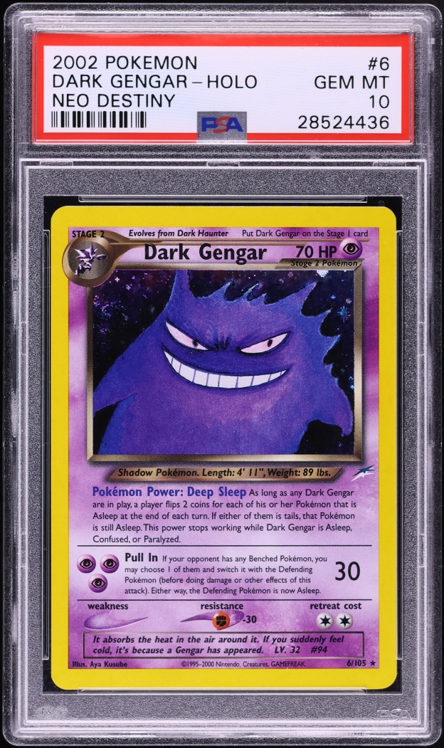2002 Pokemon Neo Destiny Holo Dark Gengar #6 PSA 10 GEM MINT