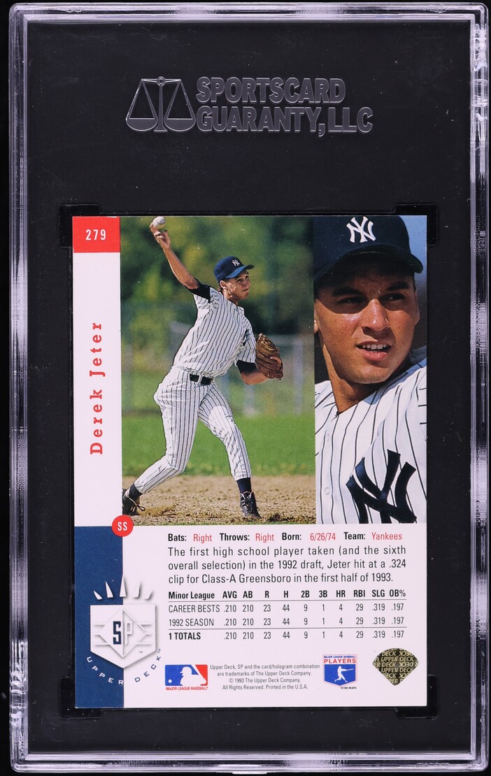 1993 SP Foil Derek Jeter ROOKIE #279 SGC 8.5 NM-MT+