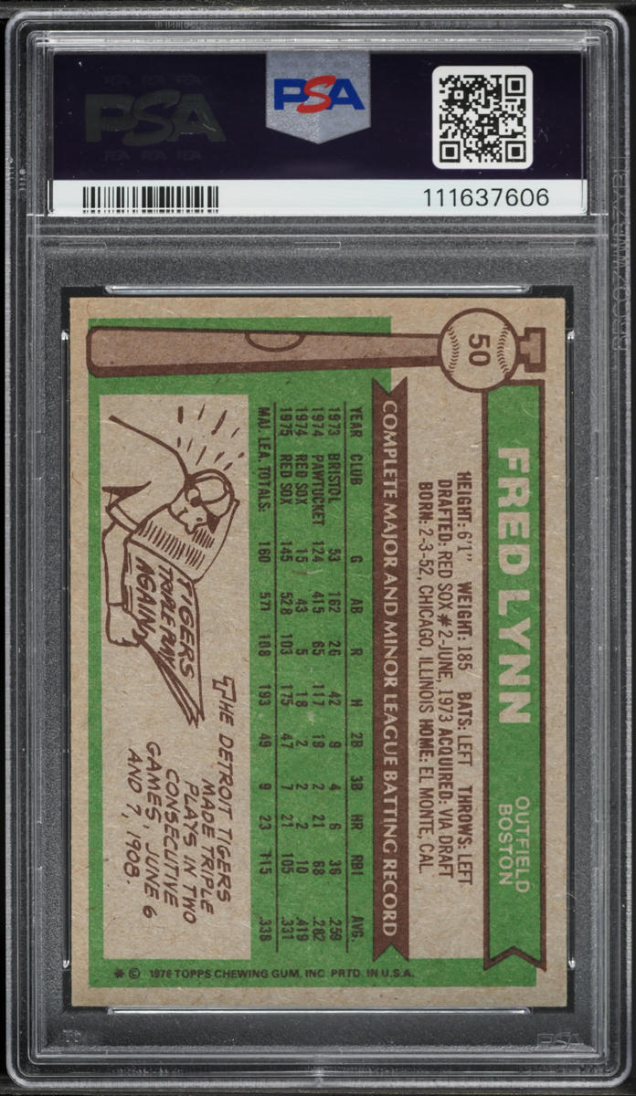 1976 Topps Fred Lynn #50 PSA 7 NRMT
