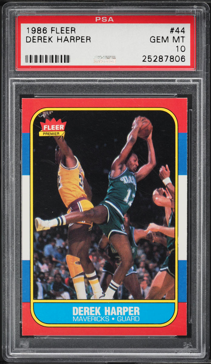 1986 Fleer Basketball Derek Harper ROOKIE #44 PSA 10 GEM MINT