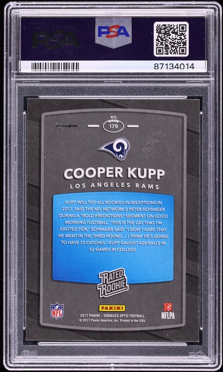 2017 Donruss Optic Red & Yellow Cooper Kupp ROOKIE #179 PSA 10 GEM MINT