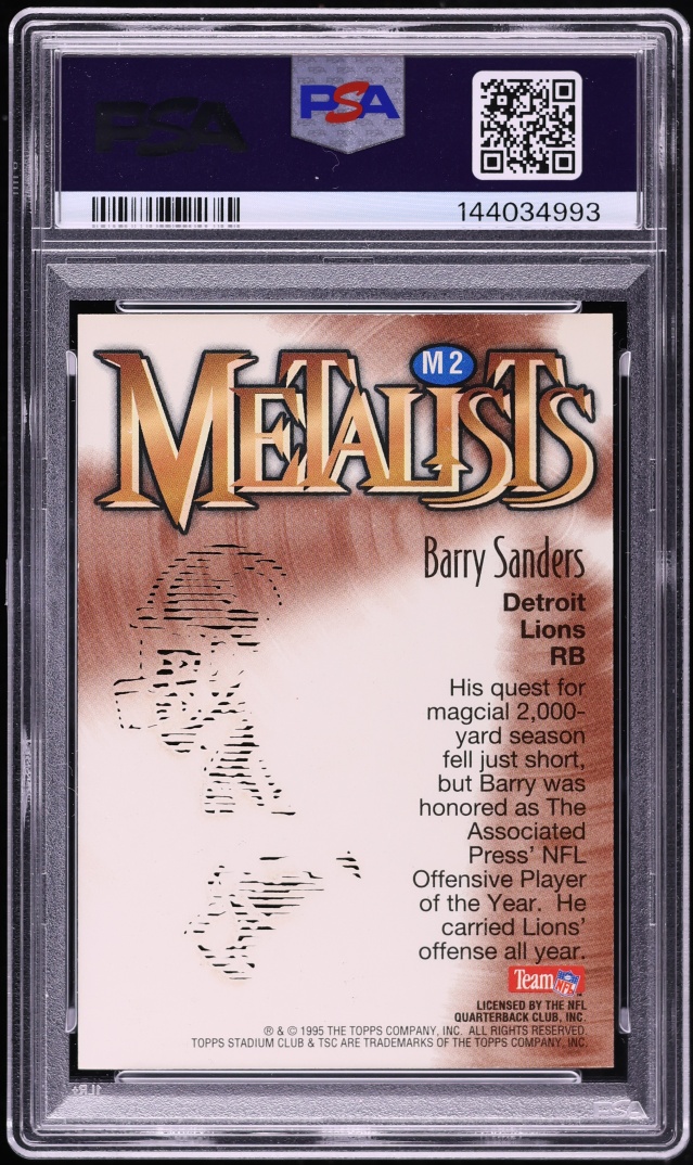 1995 Stadium Club Metalists Barry Sanders #M2 PSA 9 MINT
