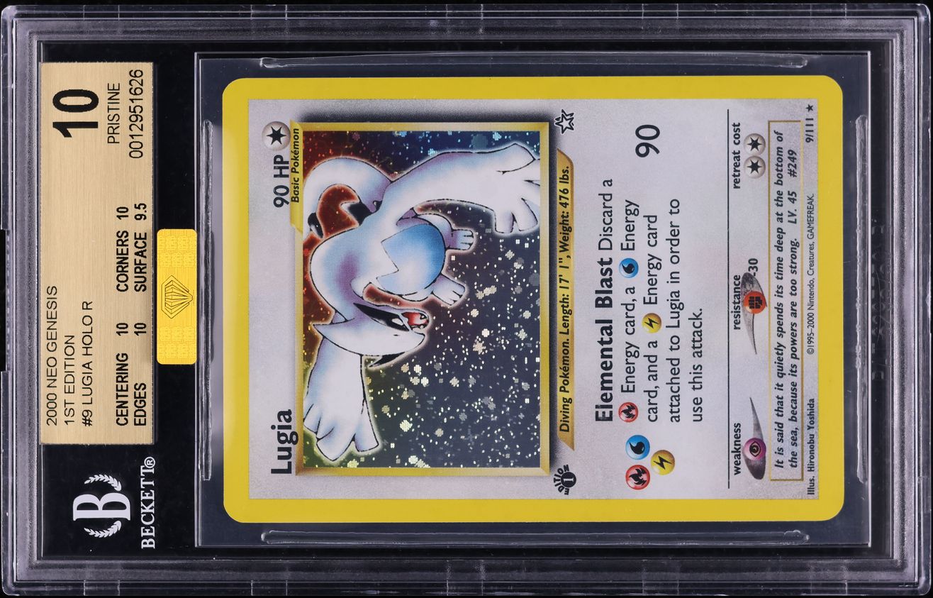 2000 Pokemon Neo Genesis 1st Edition Holo Lugia #9 MBA BGS 10 PRISTINE