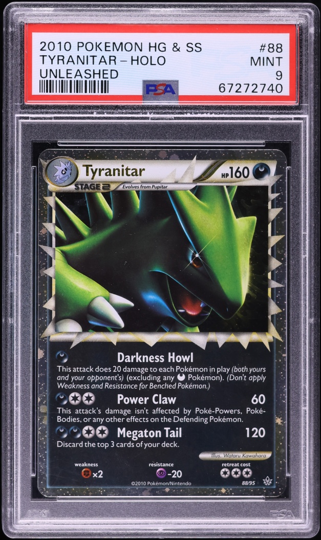 2010 Pokemon HeartGold & SoulSilver Unleashed Holo Tyranitar #88 PSA 9 MINT