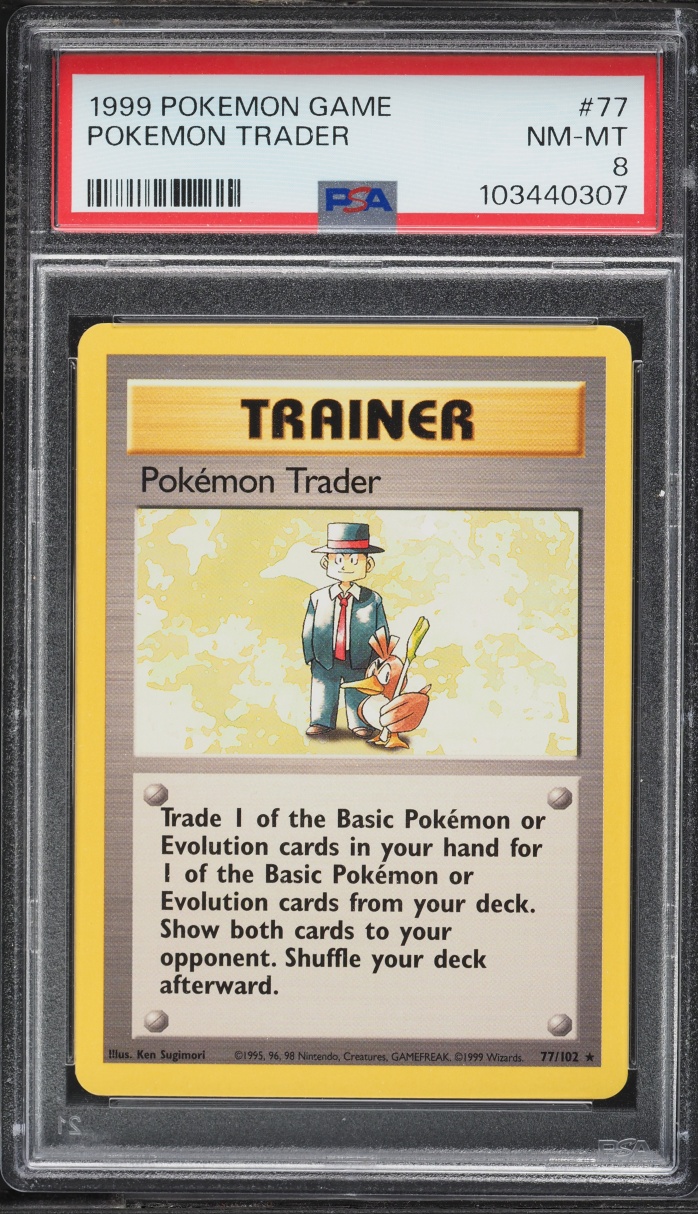 1999 Pokemon Base Set Pokemon Trader #77 PSA 8 NM-MT