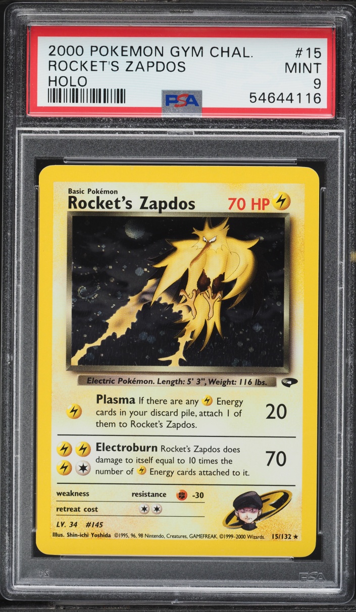 2000 Pokemon Gym Challenge Holo Rocket's Zapdos #15 PSA 9 MINT