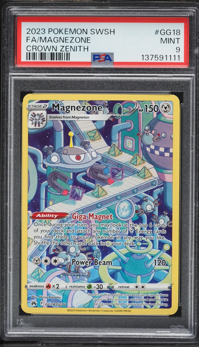 2023 Pokemon Sword & Shield Crown Zenith Alt Art Magnezone #GG18 PSA 9 MINT