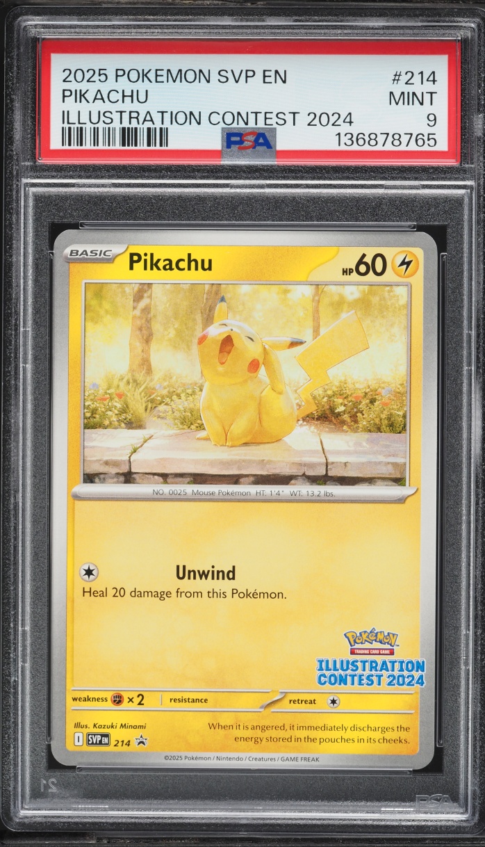 2025 Pokemon Scarlet & Violet Promo Illustration Contest Pikachu #214 PSA 9 MINT