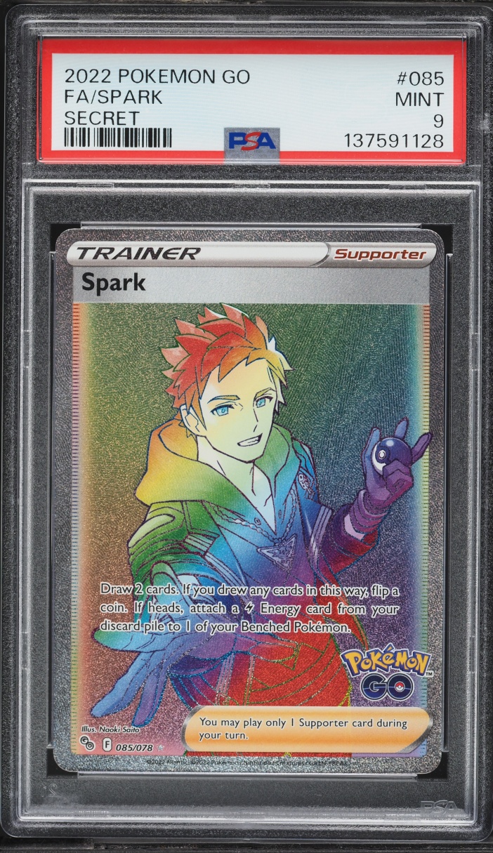 2022 Pokemon Sword & Shield Pokemon GO Rainbow Rare Spark #085 PSA 9 MINT