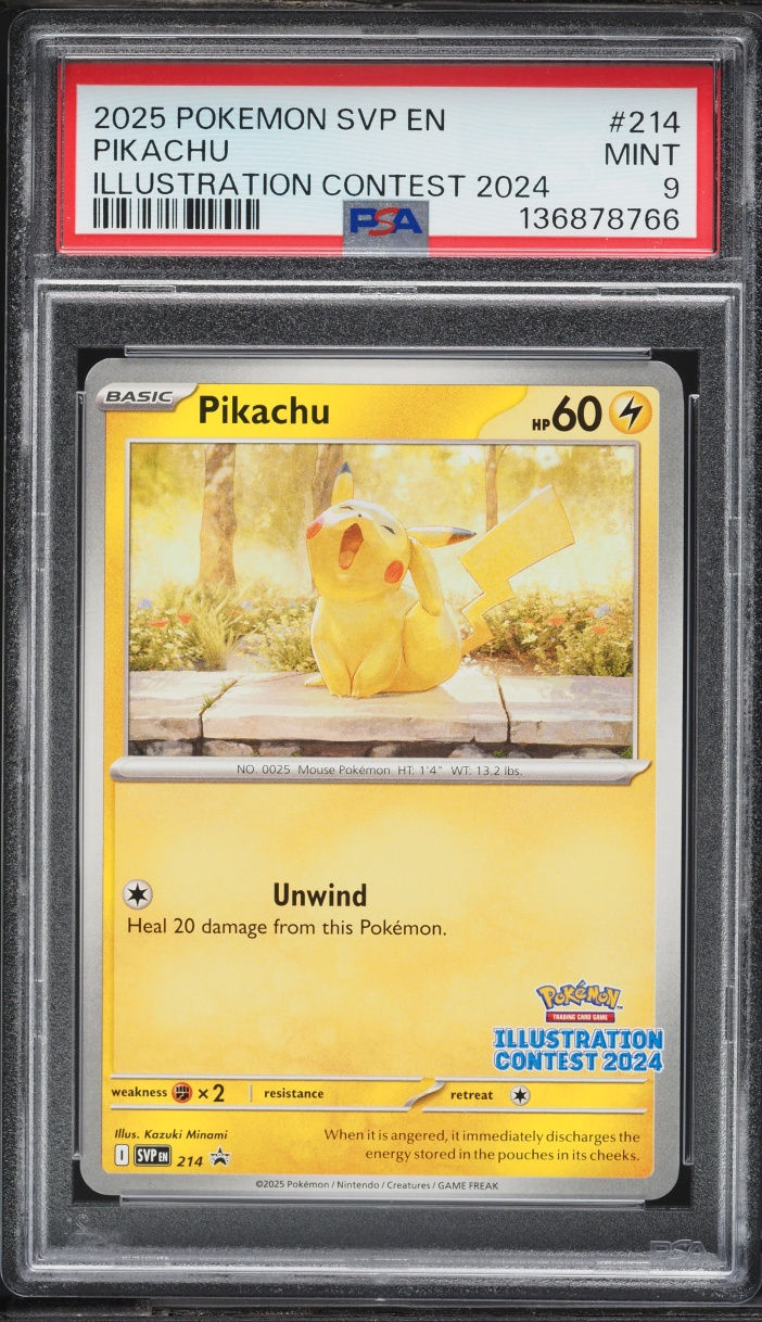 2025 Pokemon Scarlet & Violet Promo Illustration Contest Pikachu #214 PSA 9 MINT