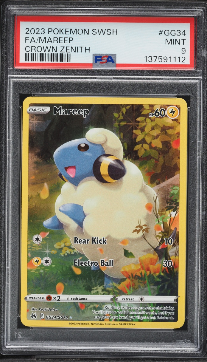 2023 Pokemon Sword & Shield Crown Zenith Full Art Mareep #GG34 PSA 9 MINT