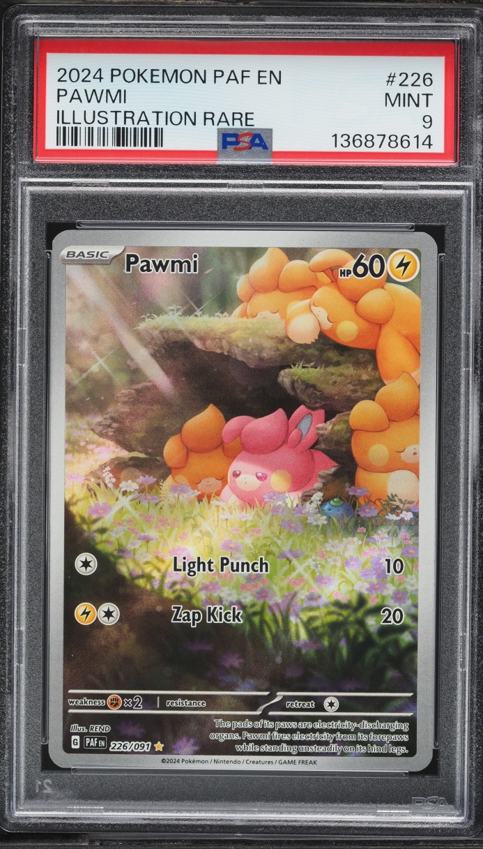 2024 Pokemon Scarlet & Violet Paldean Fates IR Pawmi #226 PSA 9 MINT