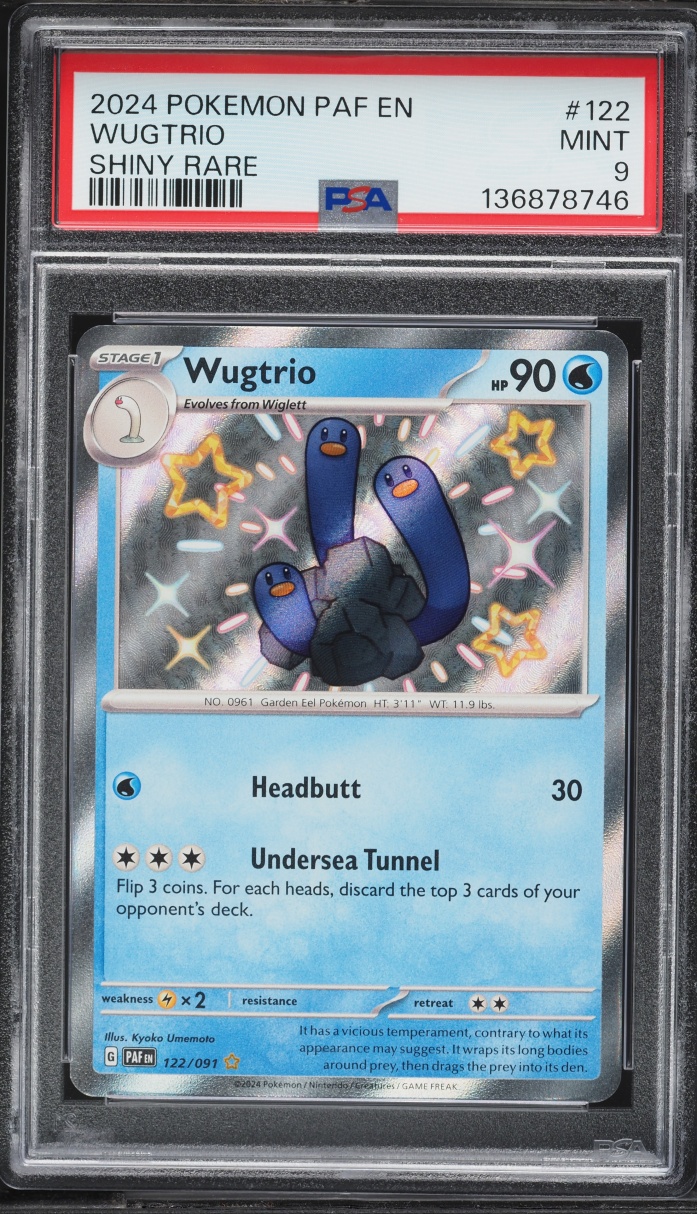 2024 Pokemon Scarlet & Violet Paldean Fates Shiny Wugtrio #122 PSA 9 MINT