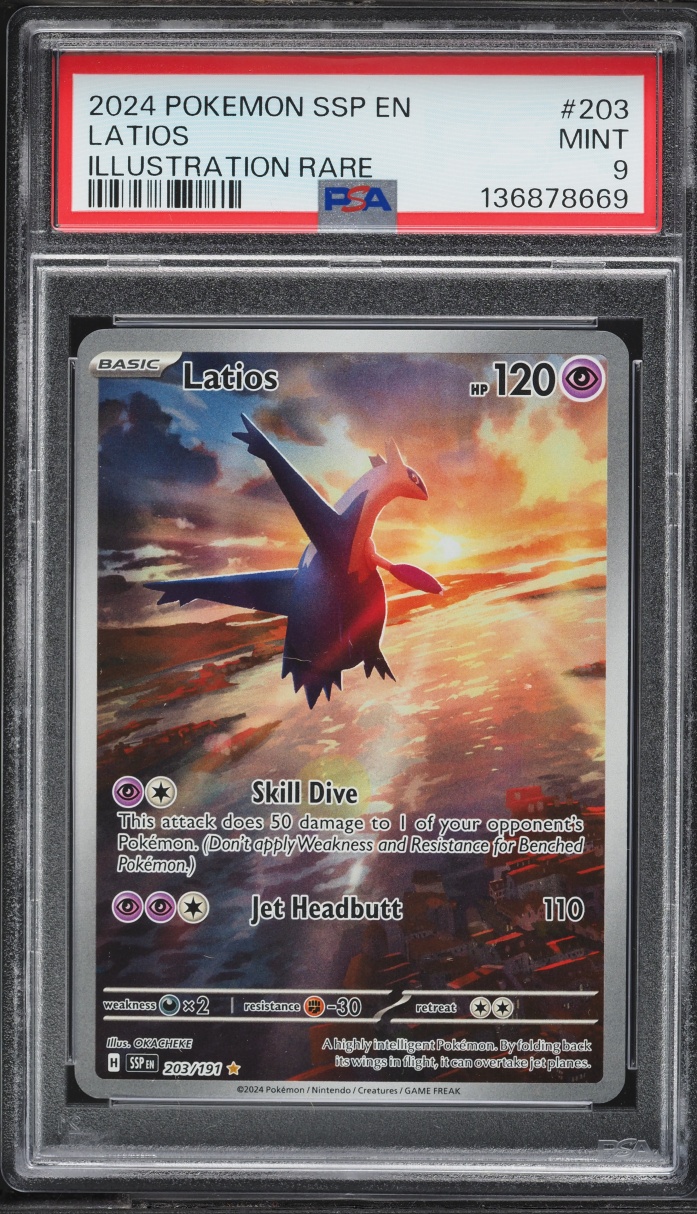 2024 Pokemon Scarlet & Violet Surging Sparks IR Latios #203 PSA 9 MINT
