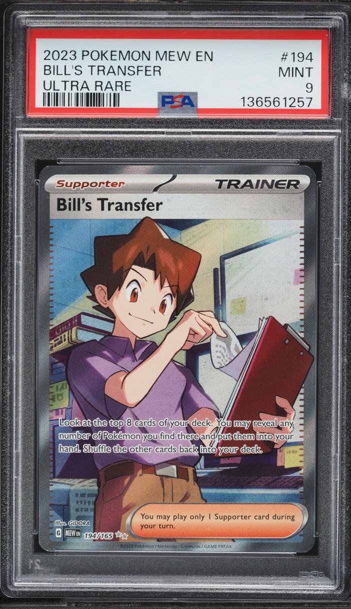 2023 Pokemon Scarlet & Violet 151 Full Art Bill's Transfer #194 PSA 9 MINT