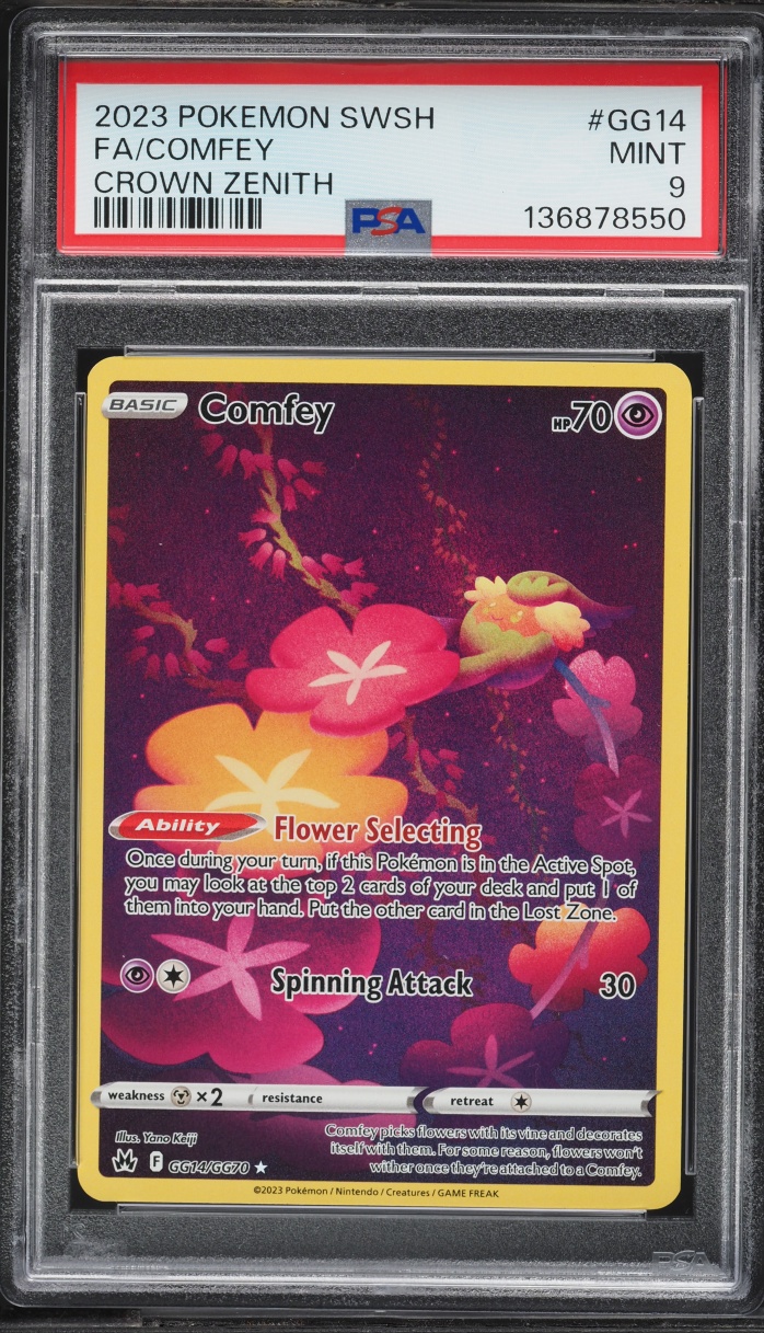 2023 Pokemon Sword & Shield Crown Zenith Full Art Comfey #GG14 PSA 9 MINT