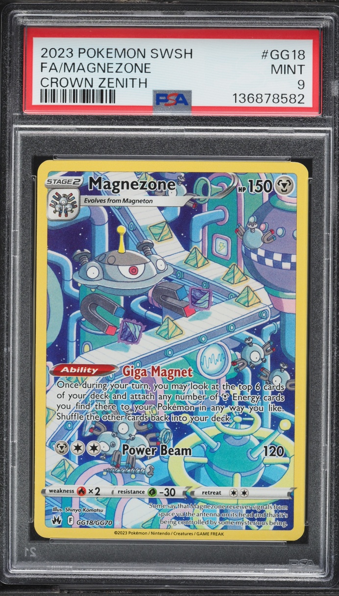 2023 Pokemon Sword & Shield Crown Zenith Alt Art Magnezone #GG18 PSA 9 MINT