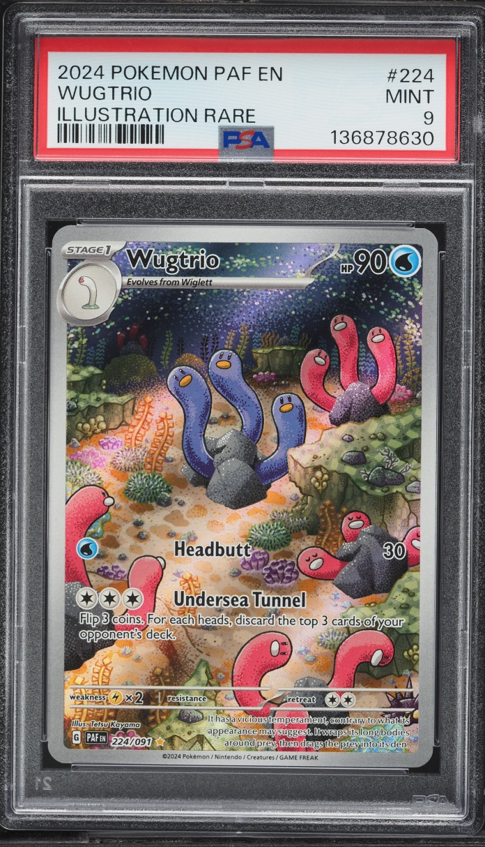 2024 Pokemon Scarlet & Violet Paldean Fates IR Wugtrio #224 PSA 9 MINT