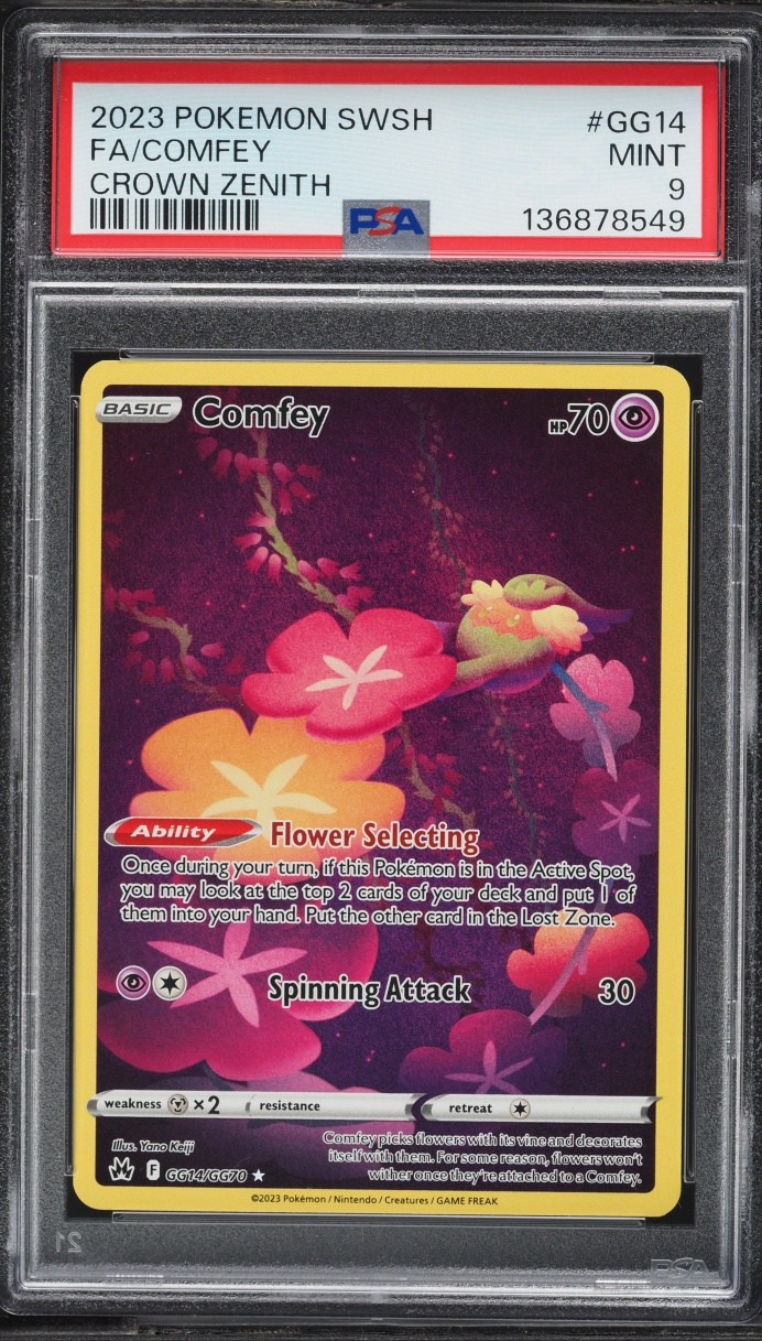 2023 Pokemon Sword & Shield Crown Zenith Full Art Comfey #GG14 PSA 9 MINT