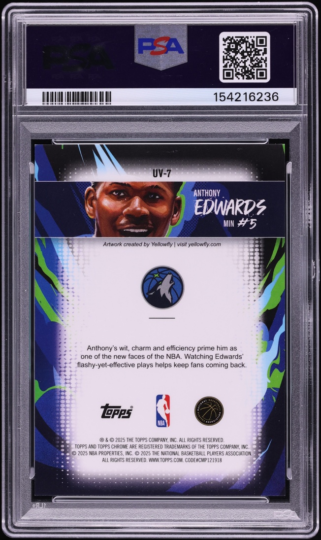 2025 Topps Chrome Ultra Violet Anthony Edwards #UV-7 PSA 9 MINT