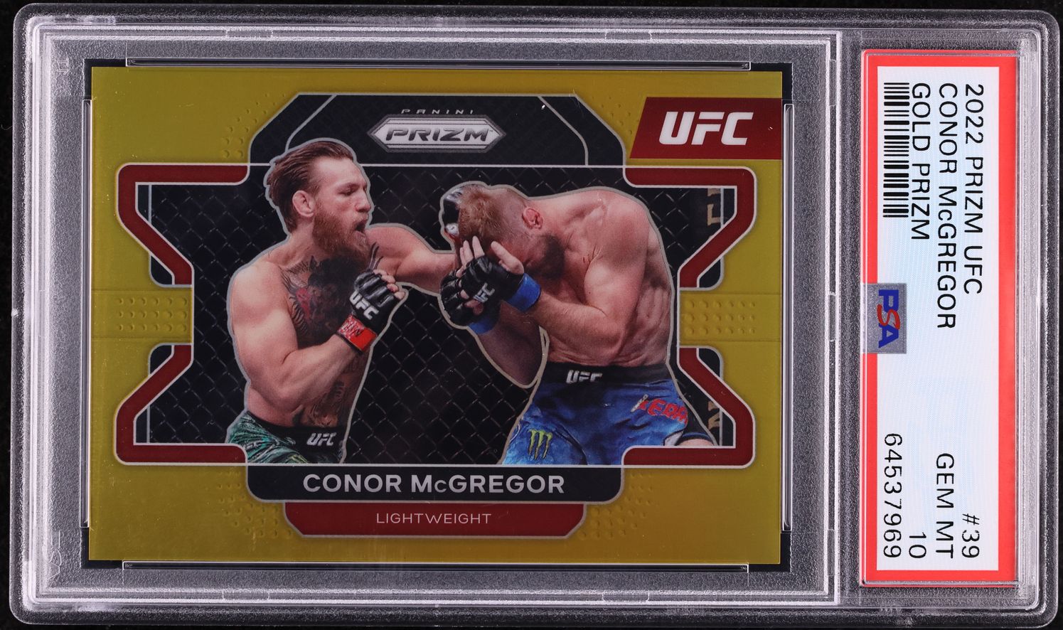 2022 Panini Prizm UFC Gold Conor McGregor /10 #39 PSA 10 GEM MINT