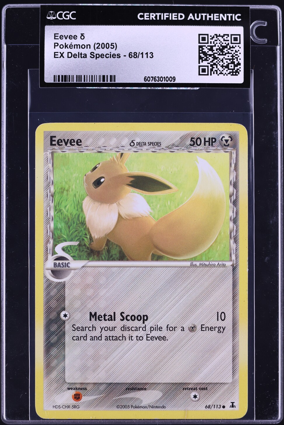 2005 Pokemon EX Delta Species Eevee #68 CGC AUTH