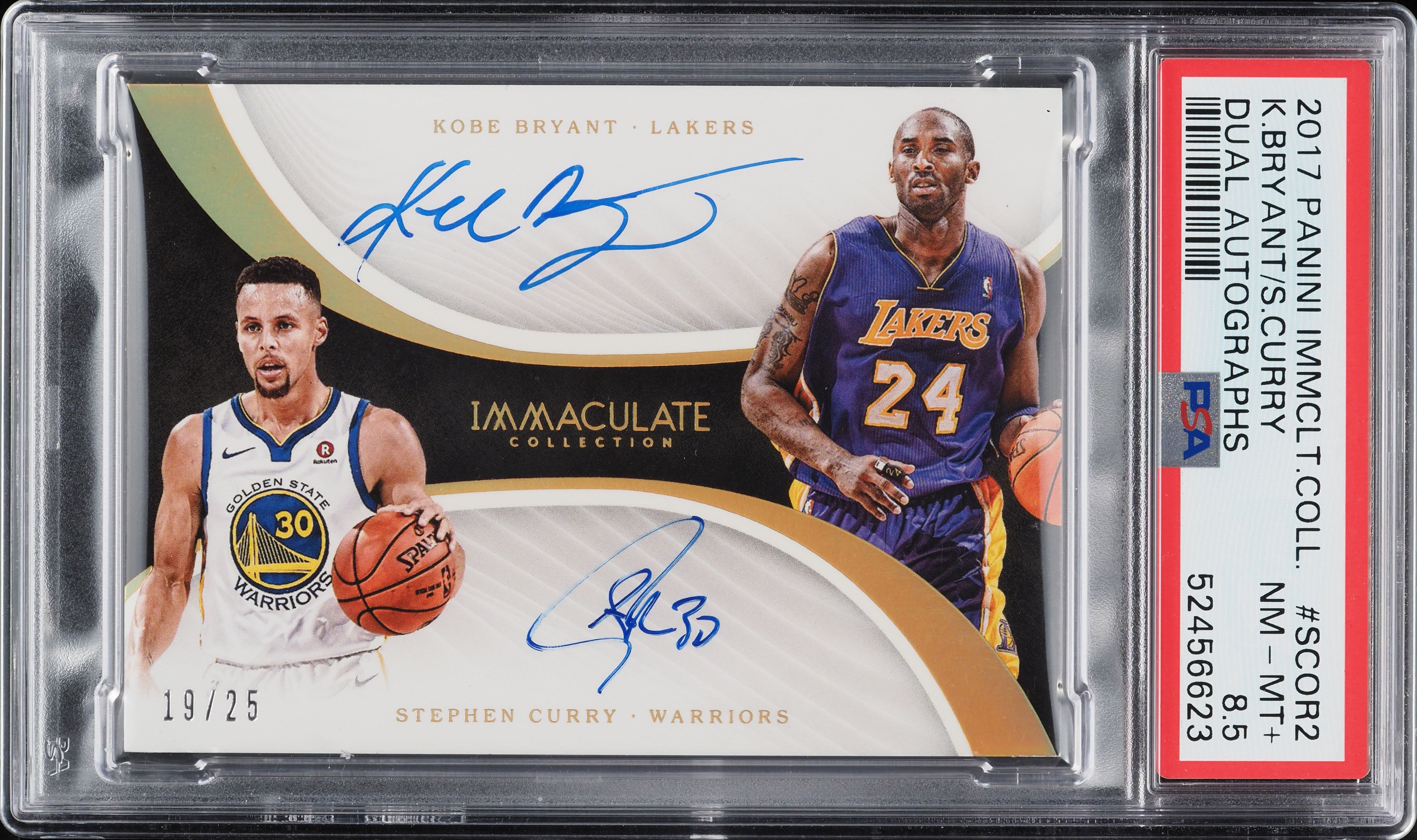 2017 Immaculate Collection Dual Kobe Bryant & Stephen Curry AUTO
