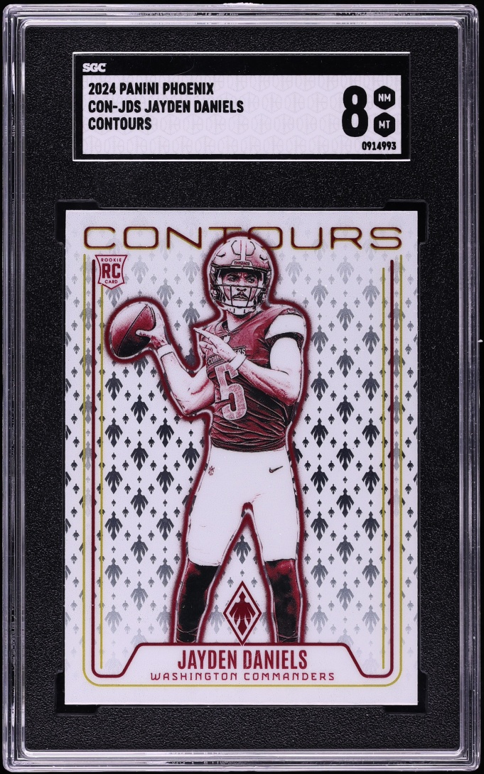 2024 Panini Phoenix Contours Jayden Daniels ROOKIE #CON-JDS SGC 8 NM-MT