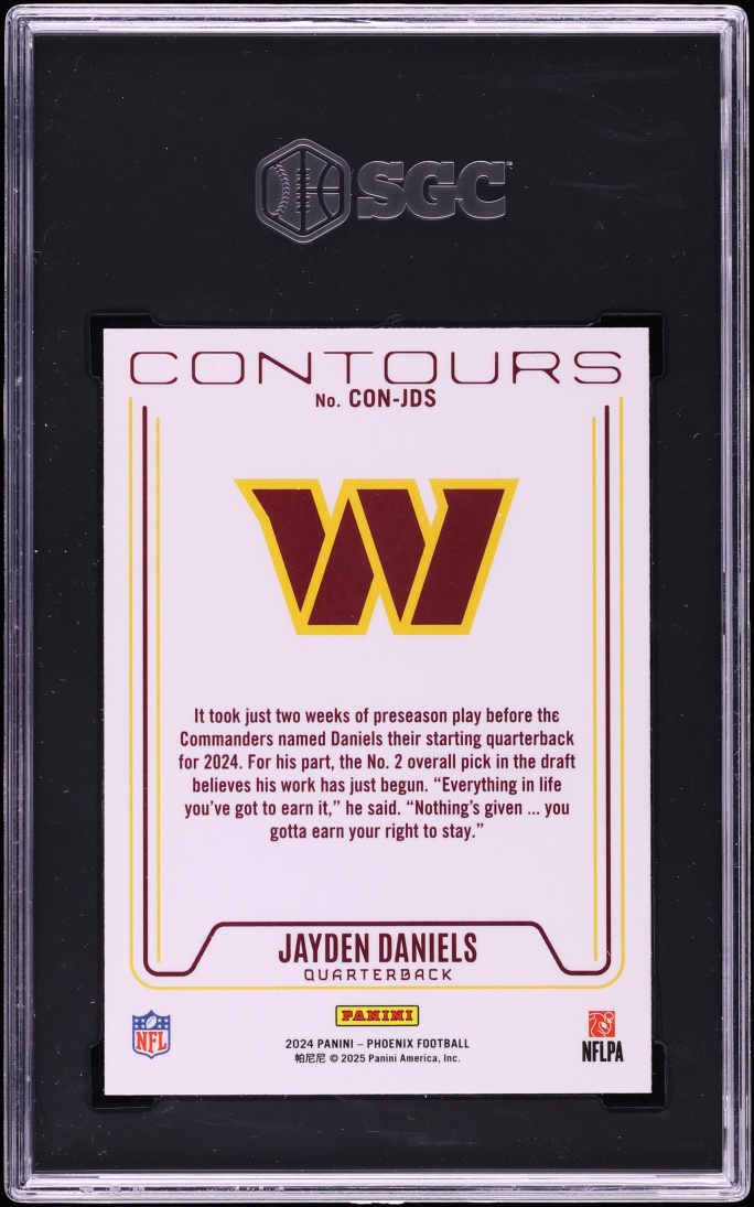 2024 Panini Phoenix Contours Jayden Daniels ROOKIE #CON-JDS SGC 8 NM-MT