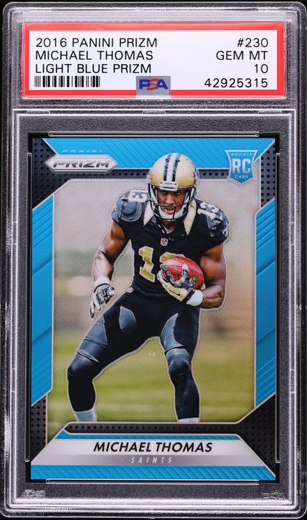 2016 Panini Prizm Light Blue Michael Thomas ROOKIE /199 #230 PSA 10 GEM MINT