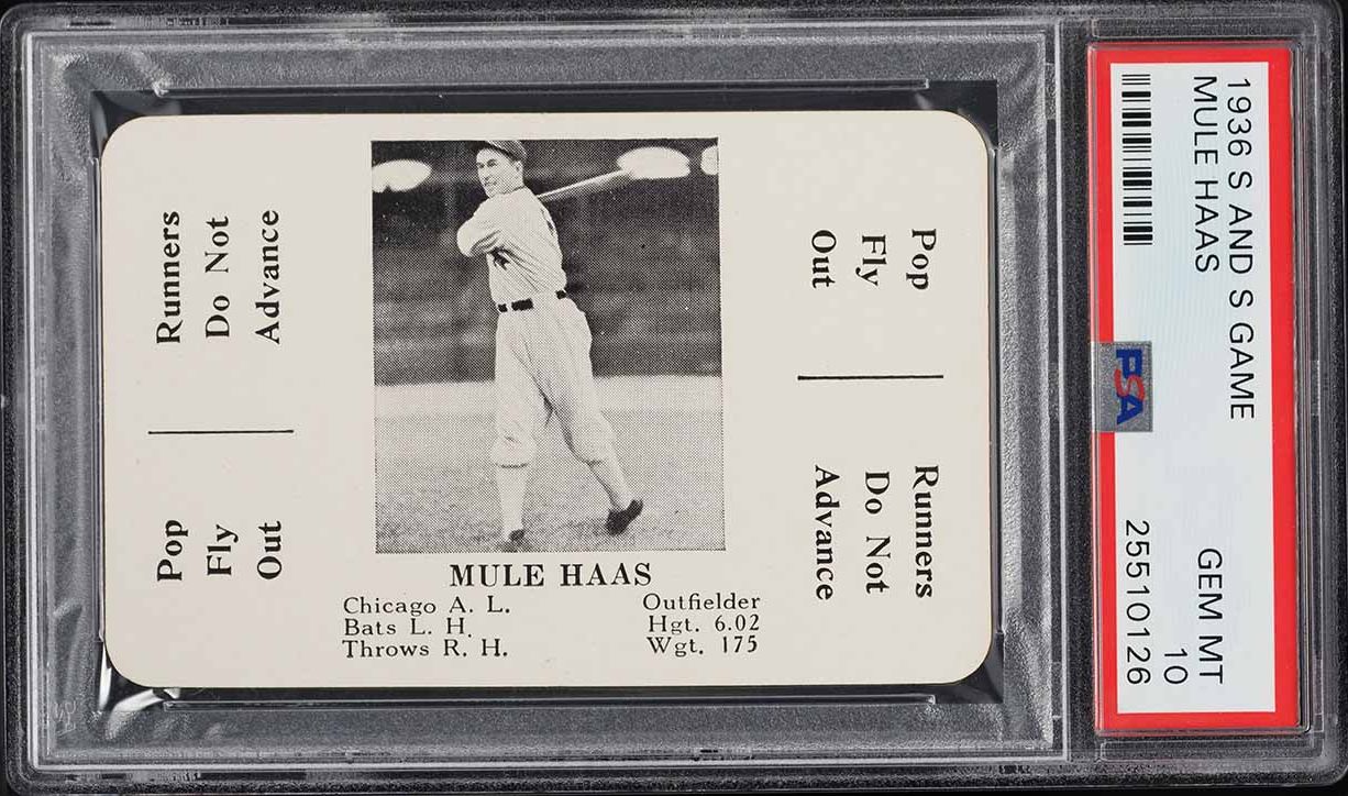 1936 S And S Game Mule Haas PSA 10 GEM MINT