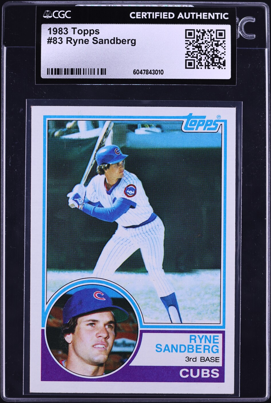 1983 Topps Ryne Sandberg ROOKIE #83 CGC AUTH