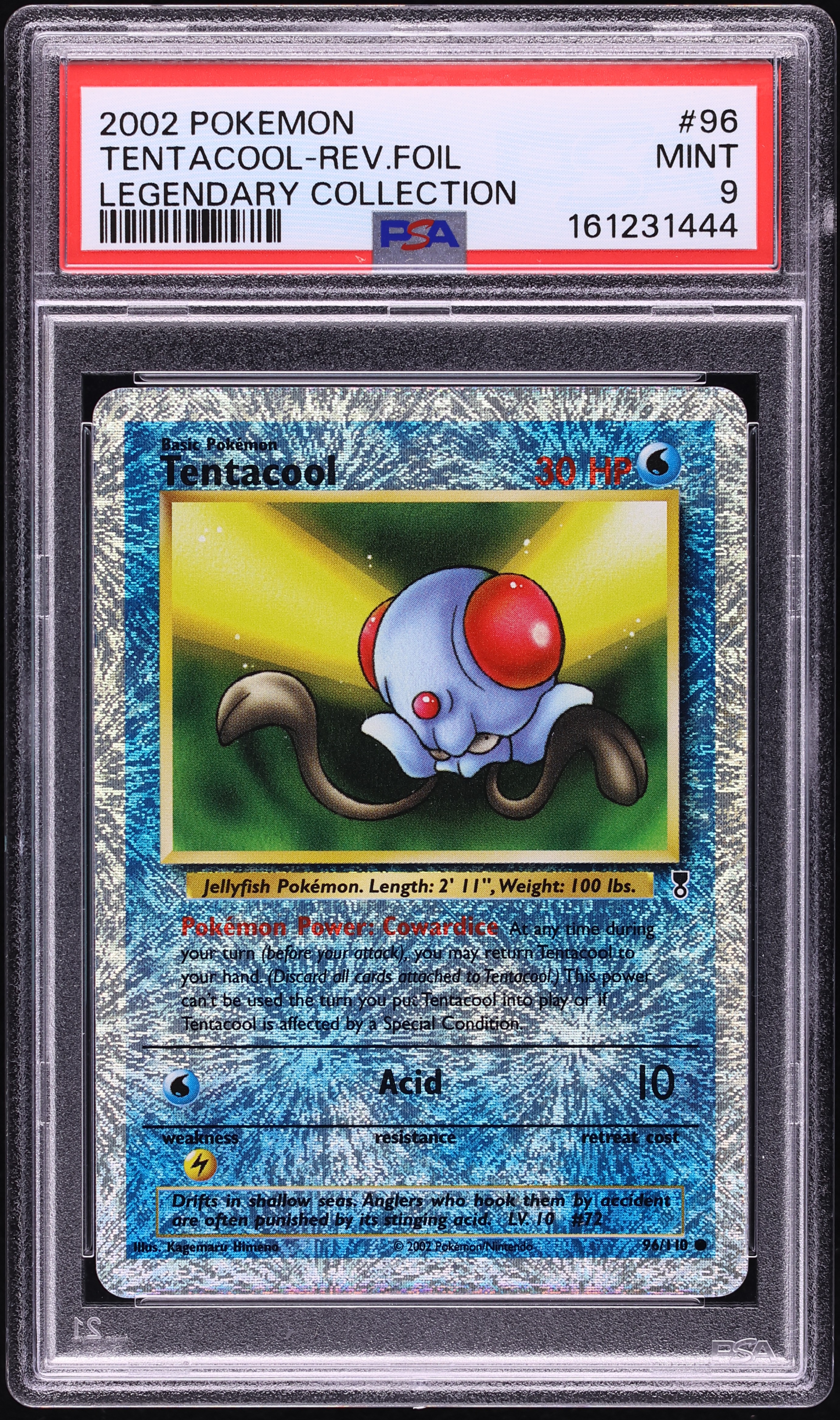 2002 Pokemon Legendary Collection Reverse Holo Tentacool #96 PSA 9 MINT