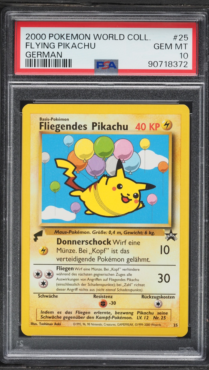 2000 Pokemon German World Collection Flying Pikachu #25 PSA 10 GEM MINT