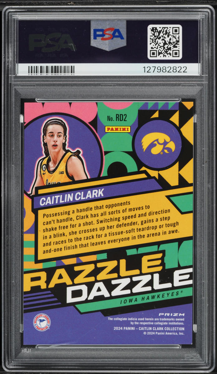 2024 Panini Collection Mosaic Razzle Dazzle Caitlin Clark ROOKIE #RD2 PSA 8 NM-MT