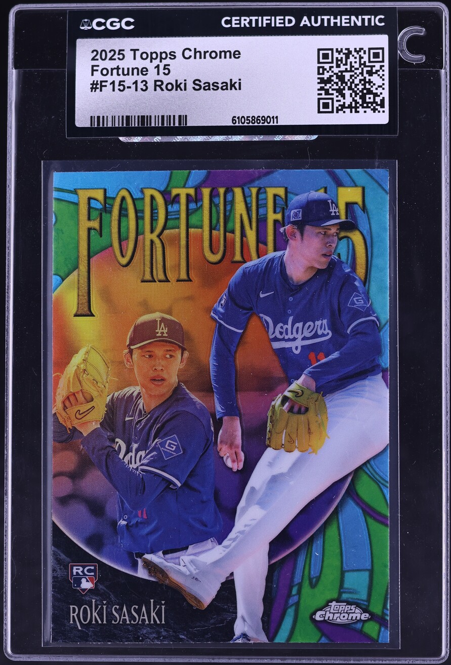 2025 Topps Chrome Fortune 15 Roki Sasaki ROOKIE #F15-13 CGC AUTH